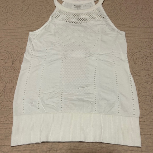 Athleta Cream Eyelet Tank Top - Picture 1 of 7